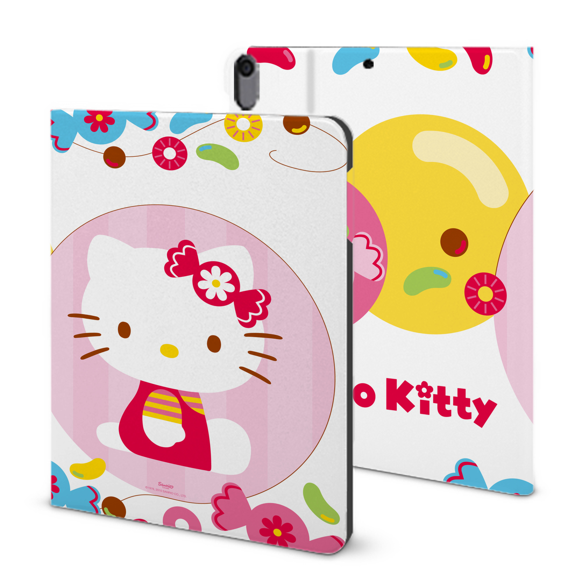 （画像用） Hello Kitty ハローキティ IPad ケース ブック型 PUレザー TPU 耐衝撃 軽量 薄型 ペン収納なし 全面保護 IPad 各モデル対応
